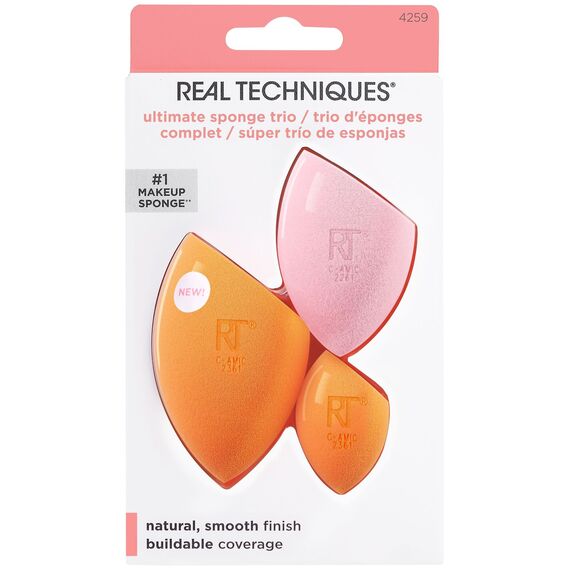 Real Techniques - Ultimate Sponge Trio Orange/Rosa / Beauty Tools & Accessories Makeup
