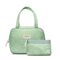 Karen Denmark - 2 pcs Cosmetic bag with handle Green/white print / Beauty Uncategorized (Beauty)
