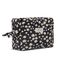 Karen - Large toiletry bag with embroidered daisies - Black - Large / Luggage and Travel Gear